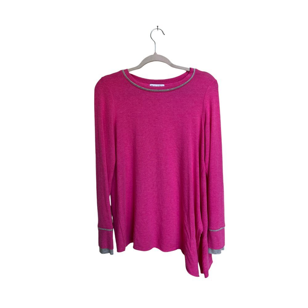 Michael Stars Women's Pink Long Sleeve High-Low‎ Pullover Sweater Size Small